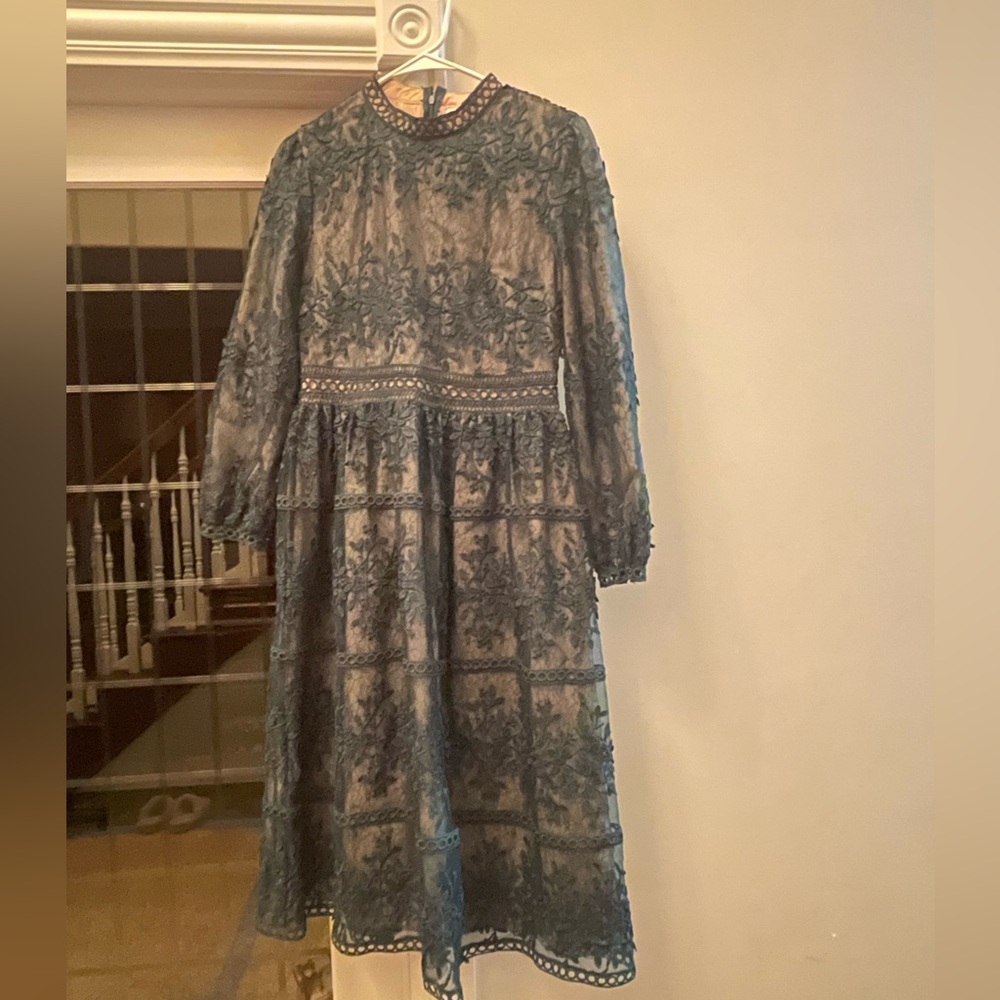 Ivy City Elegant Lace Overlay Dress